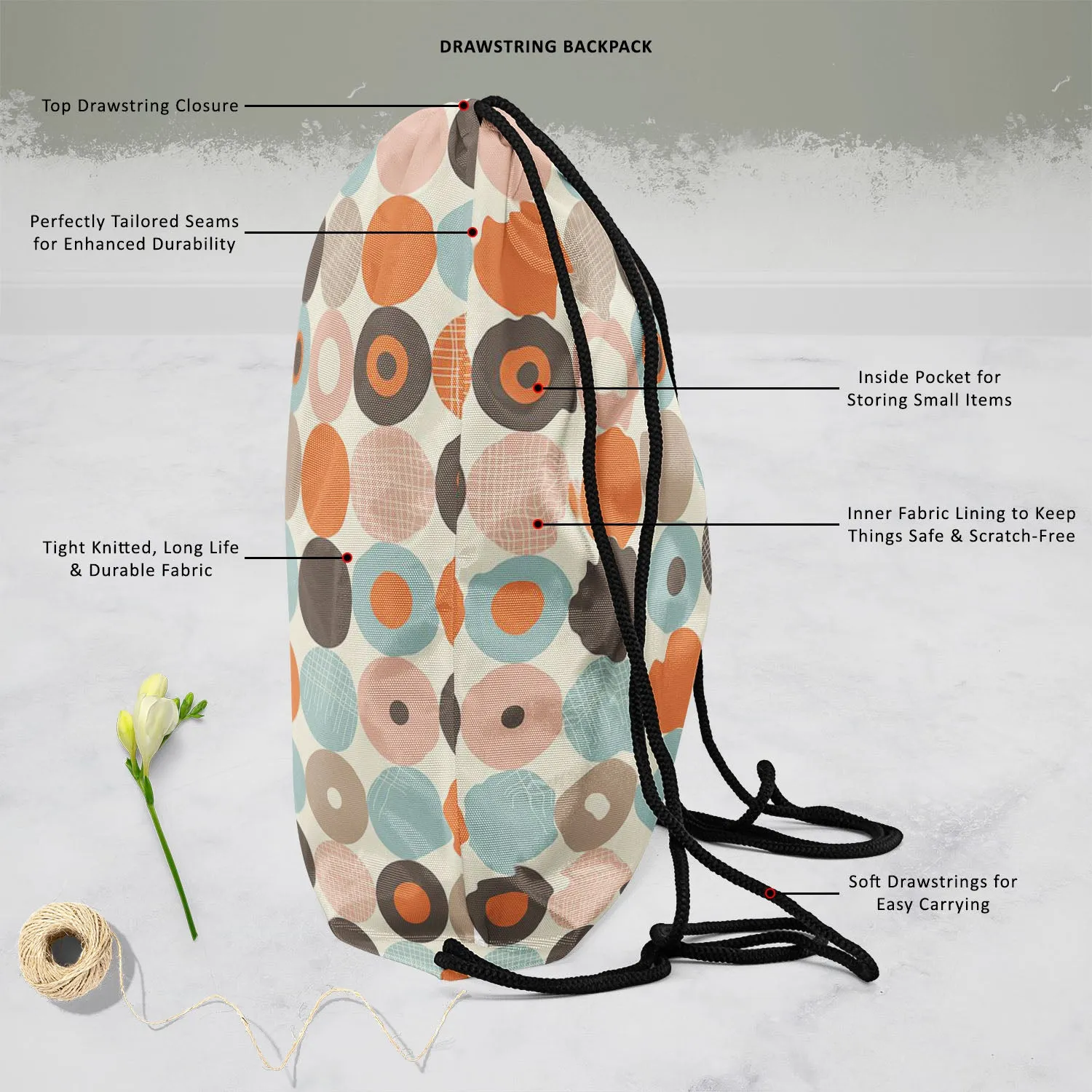 Abstract Retro D2 Backpack for Students | College & Travel Bag
