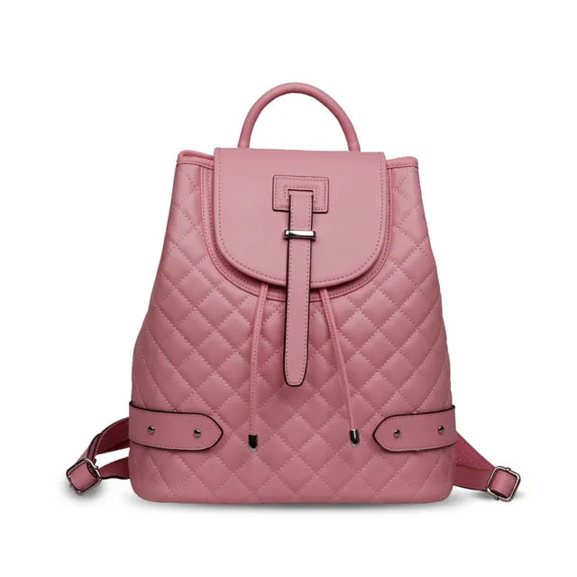 Camelia Quilted Backpack Genuine Cow Leather Fashion Celebrity