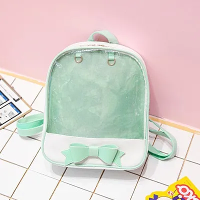 Clear Transparent Backpacks Bow-knot Bags School Bags