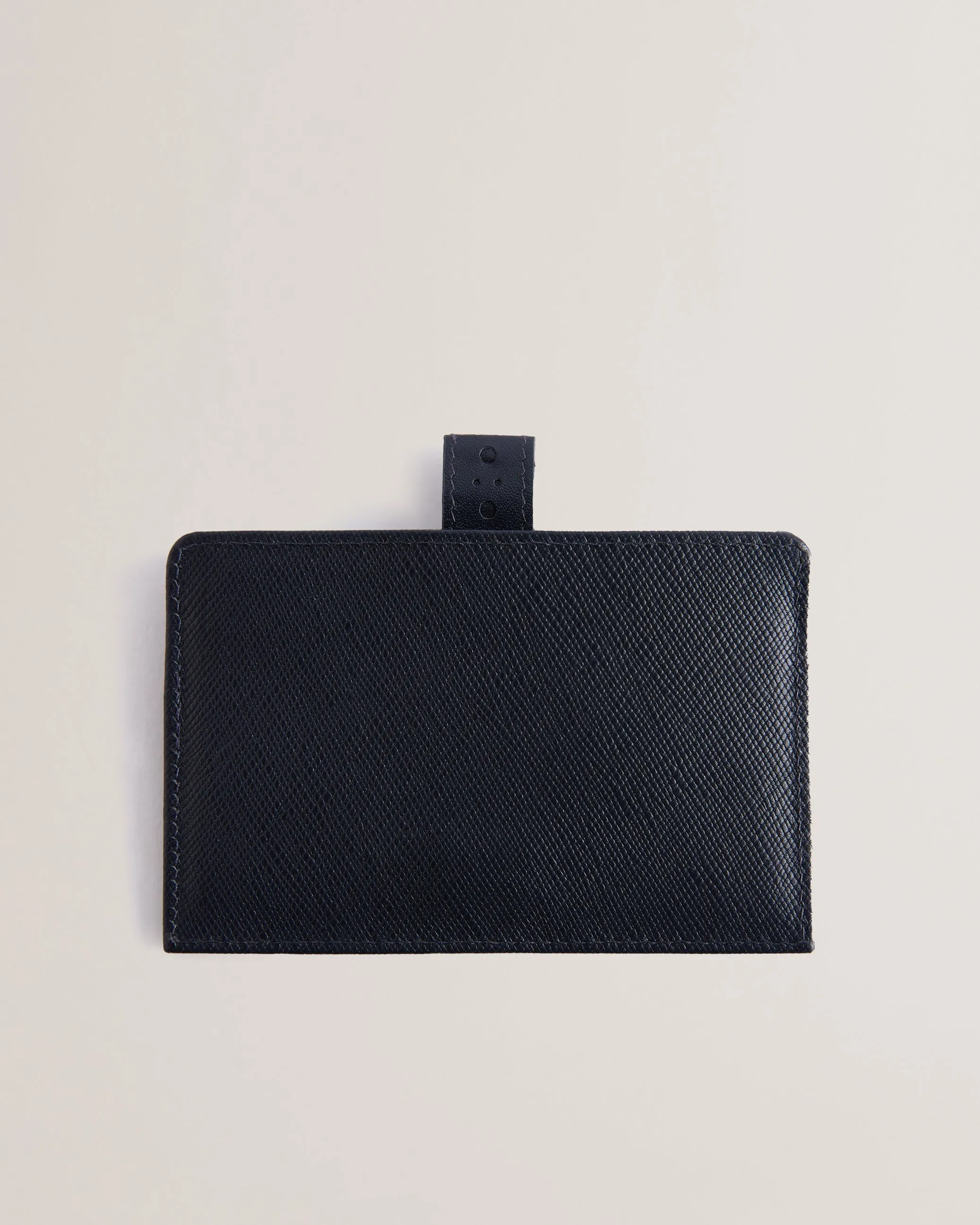 Conby Saffiano Leather Brogue Detail Cardholder Navy