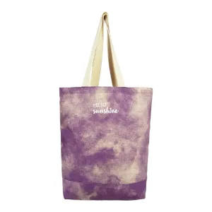 Deeya Cotton Canvas Medium Size Eco Friendly Women's/Ladies Shopping & Beach Bag (Purple, Set of 1)