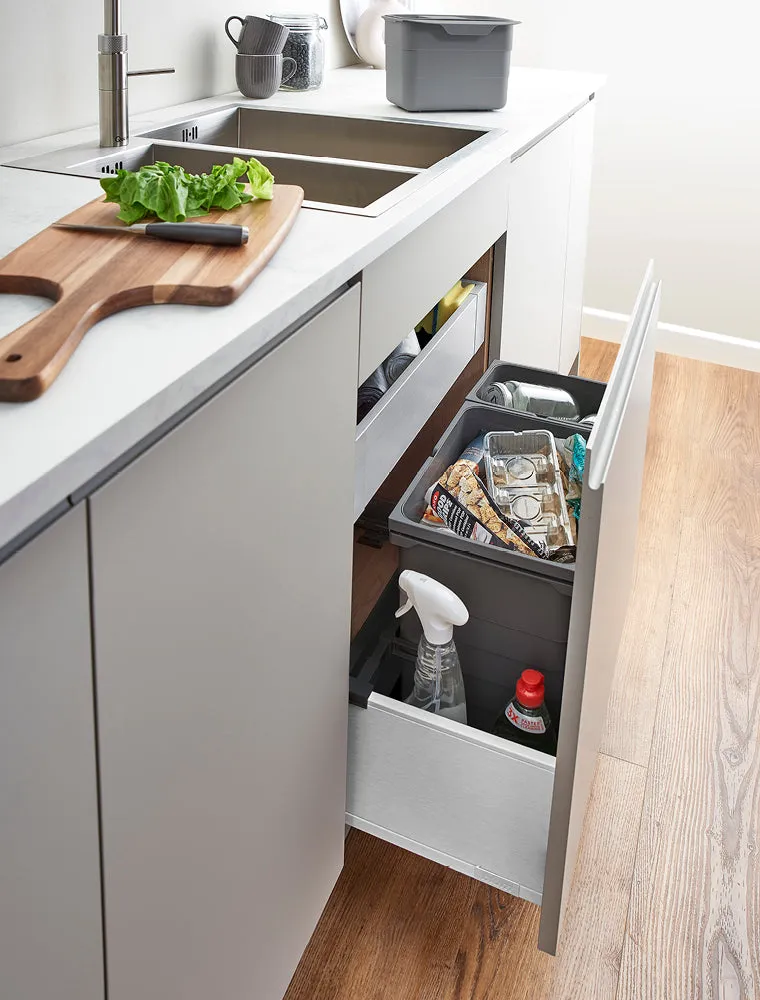 ECO-sink Bin D27 x W60 - 25L (1x17 1x8L) - QUOOKER S/C Steel   Drawer (FSC)