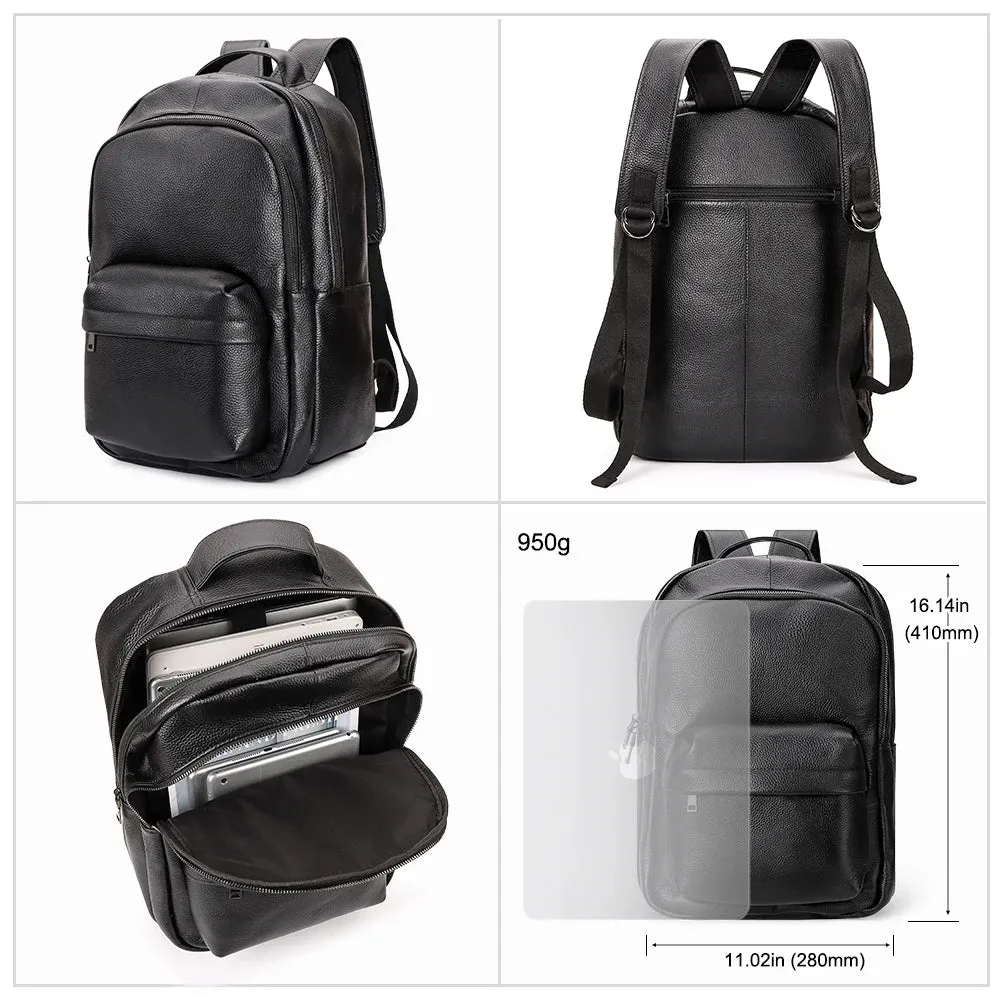 Men's Business Backpack for 13.6 Inch Laptop Genuine Leather Men's Bagpack