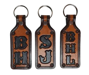 "The 1973" Leather Name Keychain