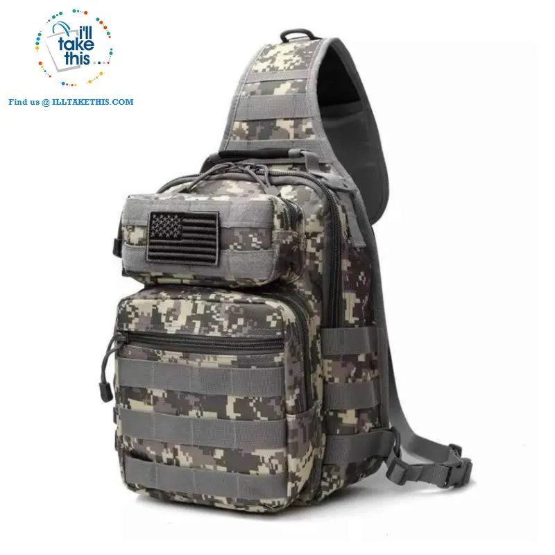 Tactical Crossbody/Shoulder Backpack Ideal for Camping, Hiking, Fishing or School