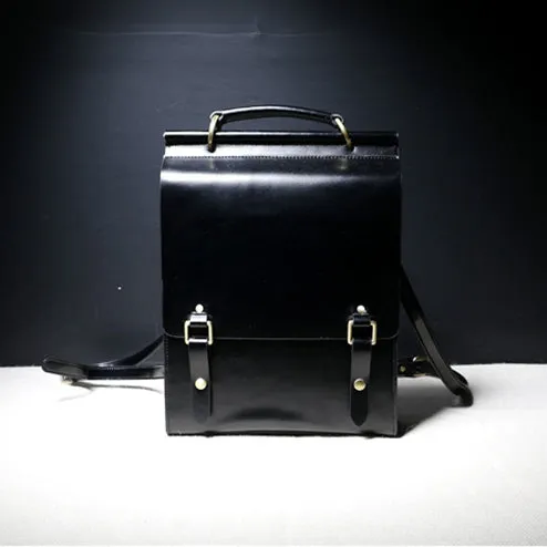 Trendy Ladies Square Leather Backpack Purse Bag Book Bags for Women
